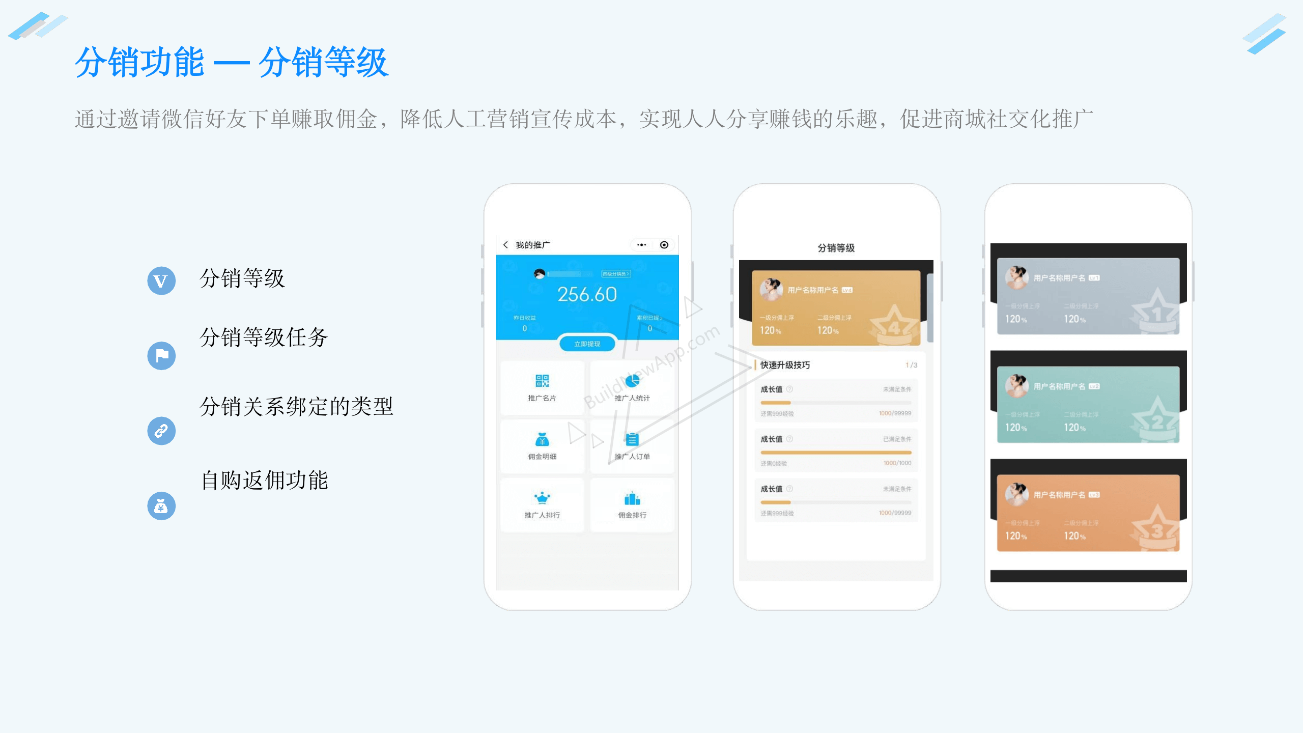 分销功能 — 分销等级