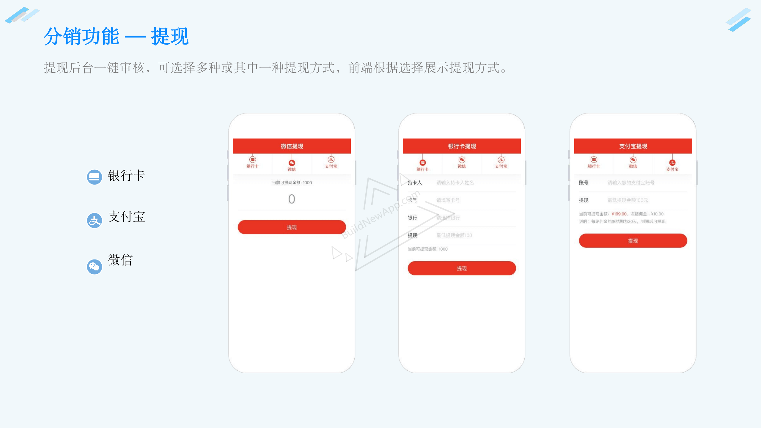 分销功能 — 提现